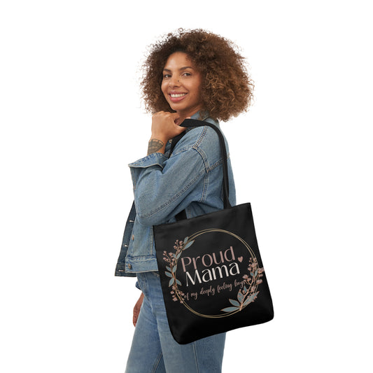 Proud mama of my deeply feeling boys Canvas Tote Bag, 5-Color Straps
